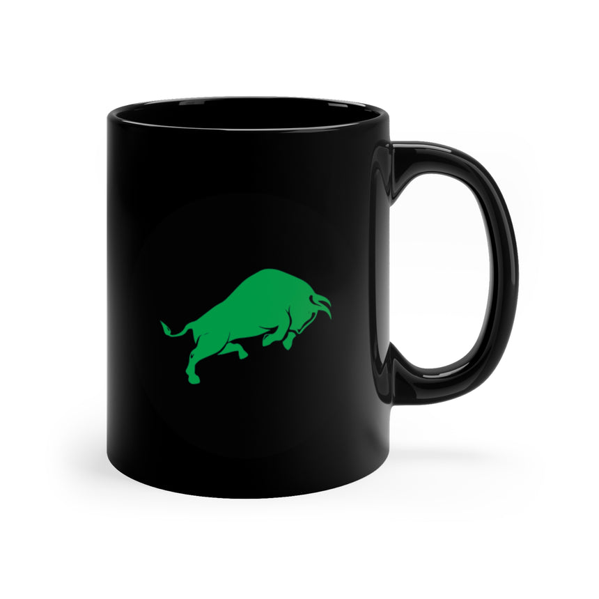 Black Mug with Green Bull