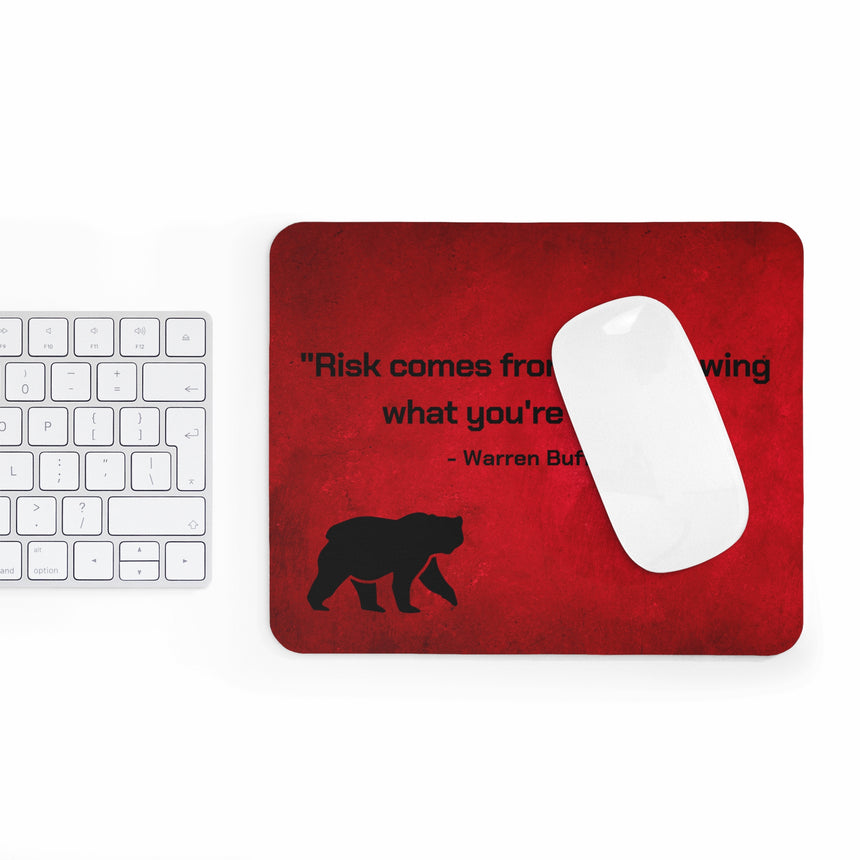 Mouse Pad  Red&Black - Bear with Quote