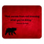 Mouse Pad  Red&Black - Bear with Quote