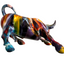 Colorful Ceramic Bull Figure - Symbol of Prosperity and Strength