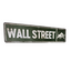 Green Wall Street Metal Street Sign with Bull Symbol - Financial Decor for Home or Office