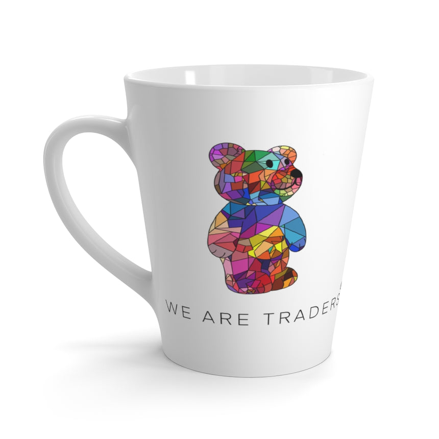 Taza Latte con oso de mosaico blanco