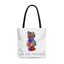 Mosaic Bear White AOP Tote Bag