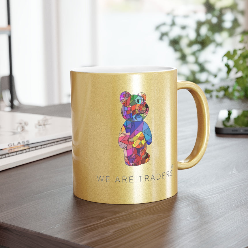 Mosaic Bear Metallic Mug - Silver/Gold