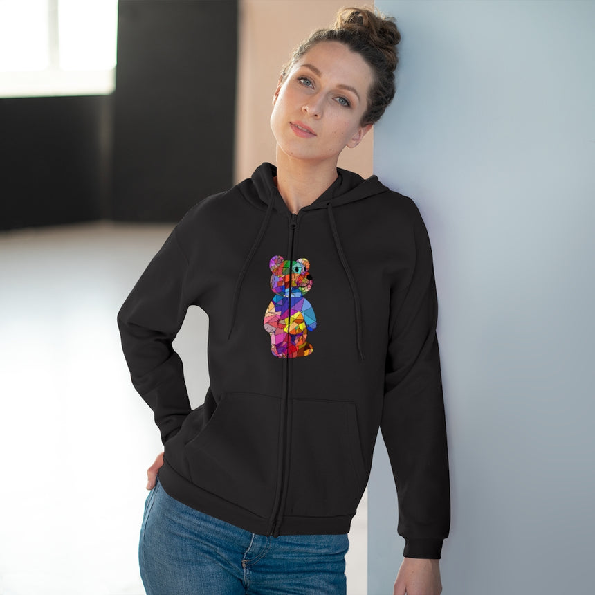 Mosaic Bear Hooded Zip Sweatshirt