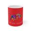 Red Mosaic Bull Ceramic Mug 11oz