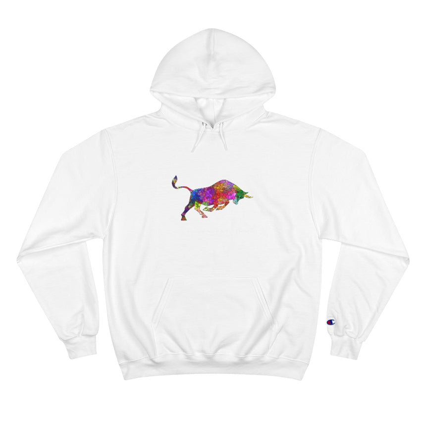 Black & White Mosaic Bull Champion Hoodie