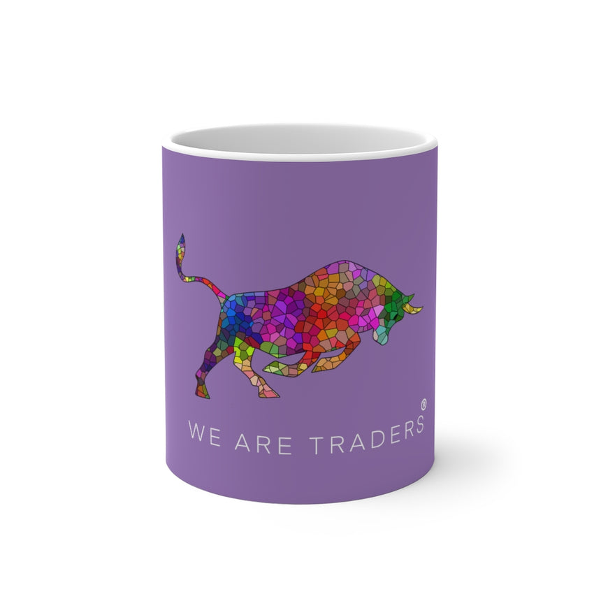 Taza Cambiante de Color Morado con Toro Mosaico