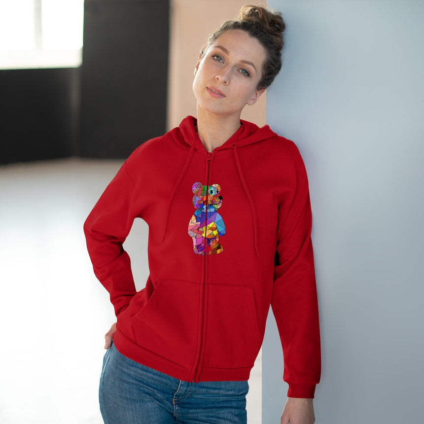 Mosaic Bear Hooded Zip Sweatshirt