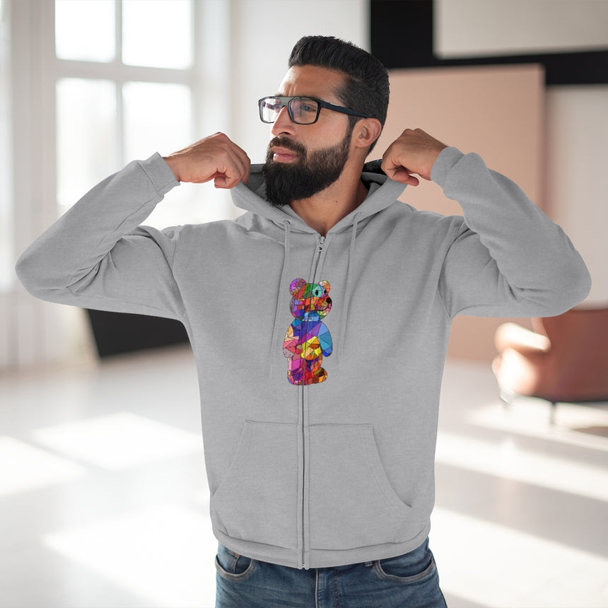 Mosaic Bear Hooded Zip Sweatshirt