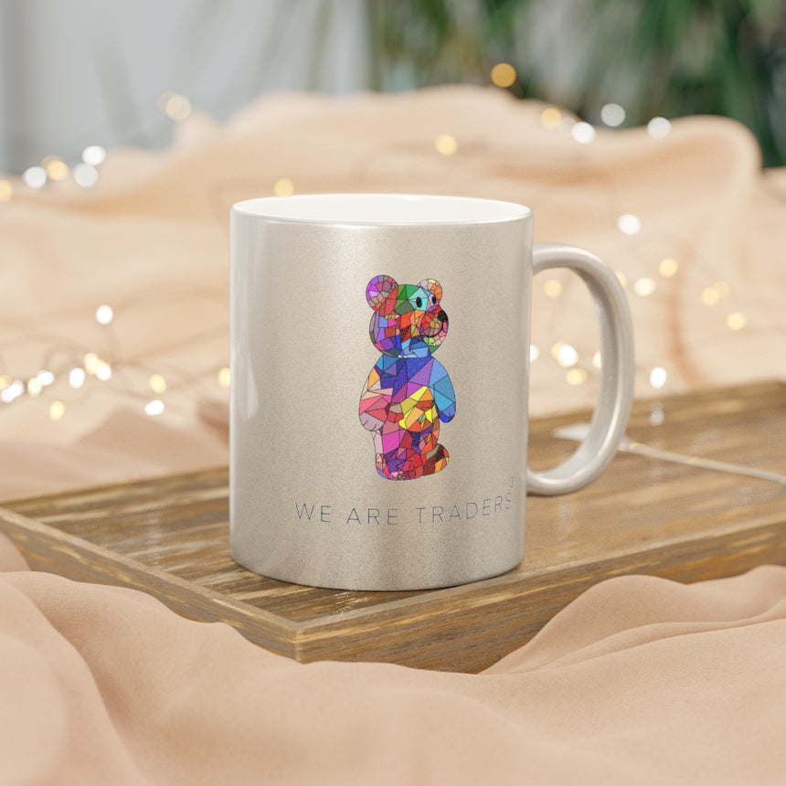 Mosaic Bear Metallic Mug - Silver/Gold