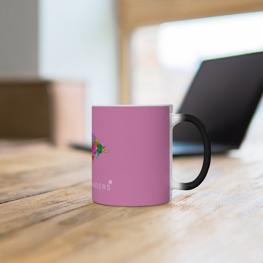 Dity pink Changing Mug with Mosaic Bull