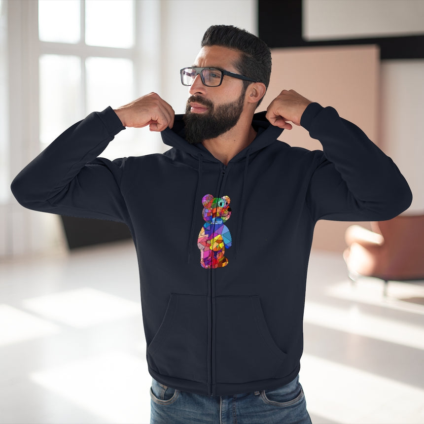 Mosaic Bear Hooded Zip Sweatshirt