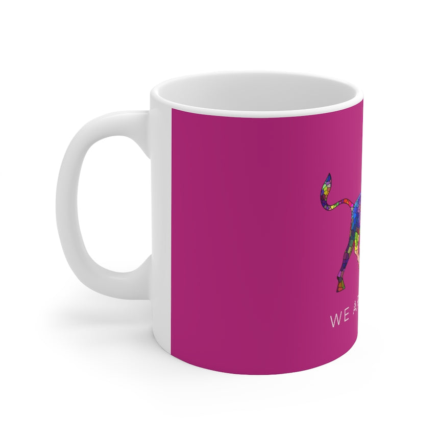 Violet Mosaic Bull Ceramic Mug 11oz