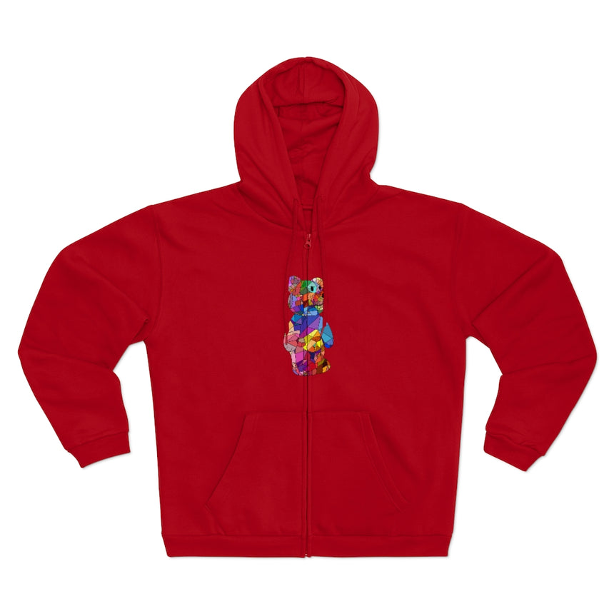 Mosaic Bear Hooded Zip Sweatshirt