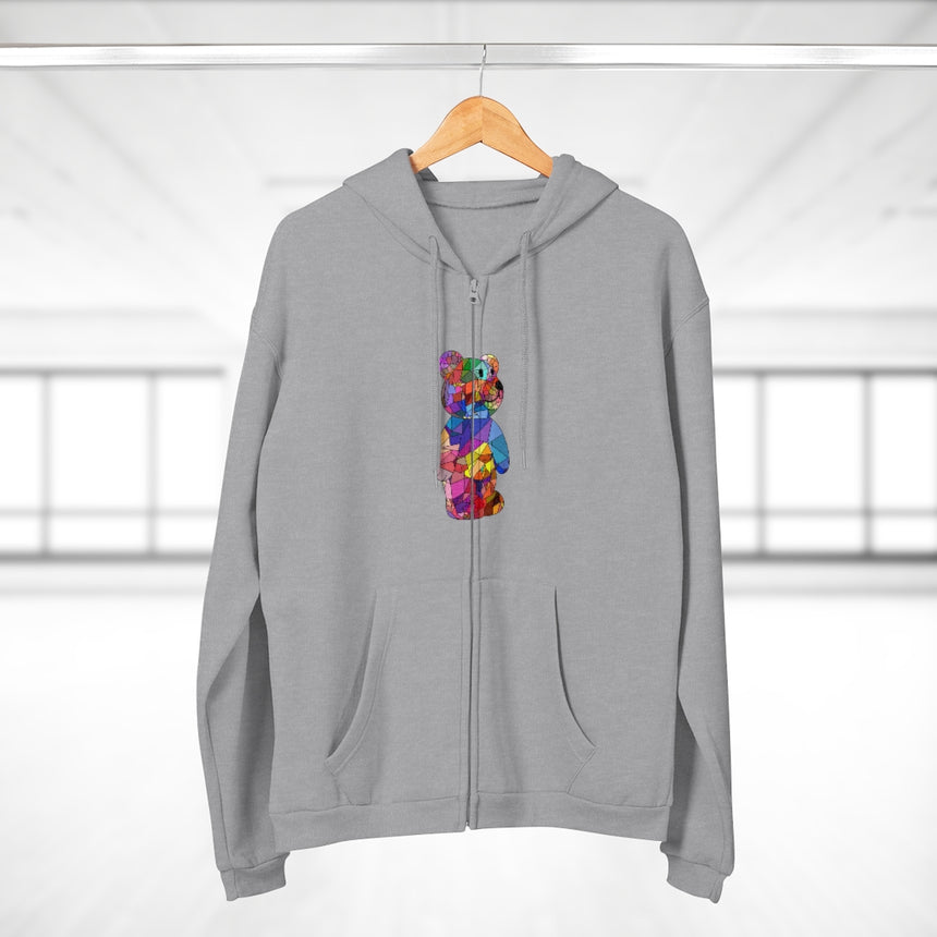 Mosaic Bear Hooded Zip Sweatshirt