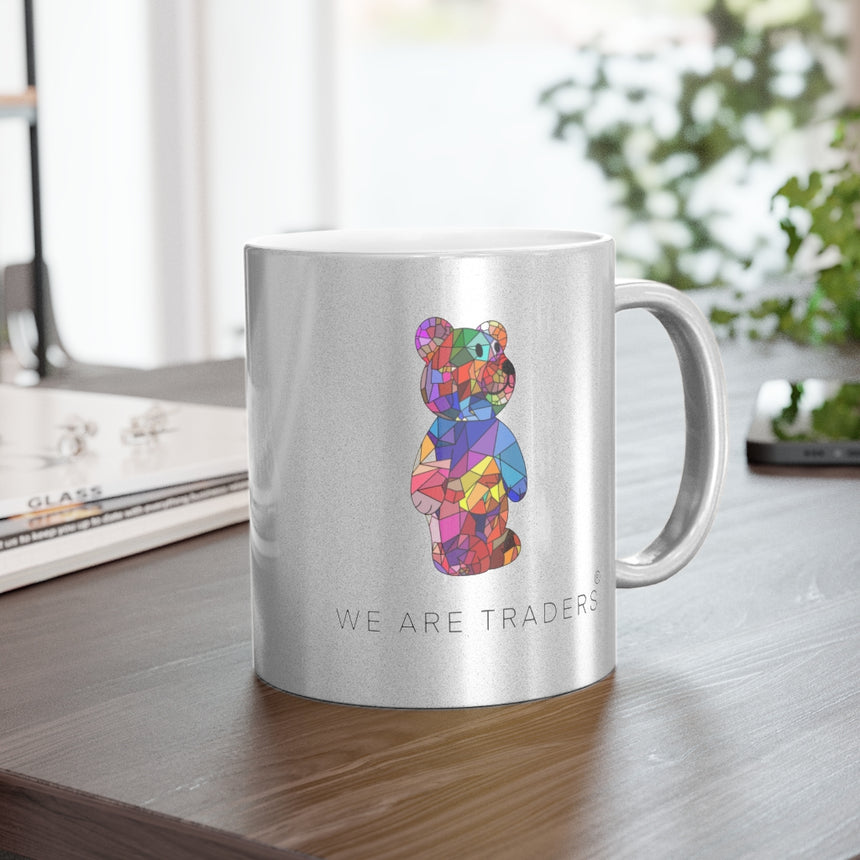 Mosaic Bear Metallic Mug - Silver/Gold