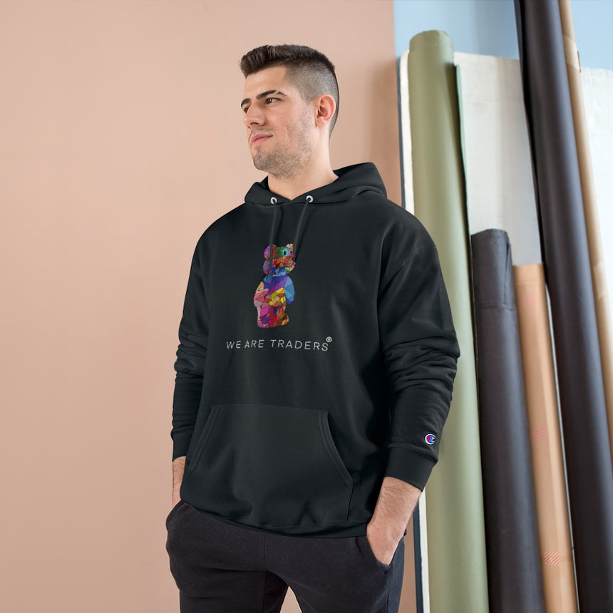 Black & White Mosaic Bear Champion Hoodie