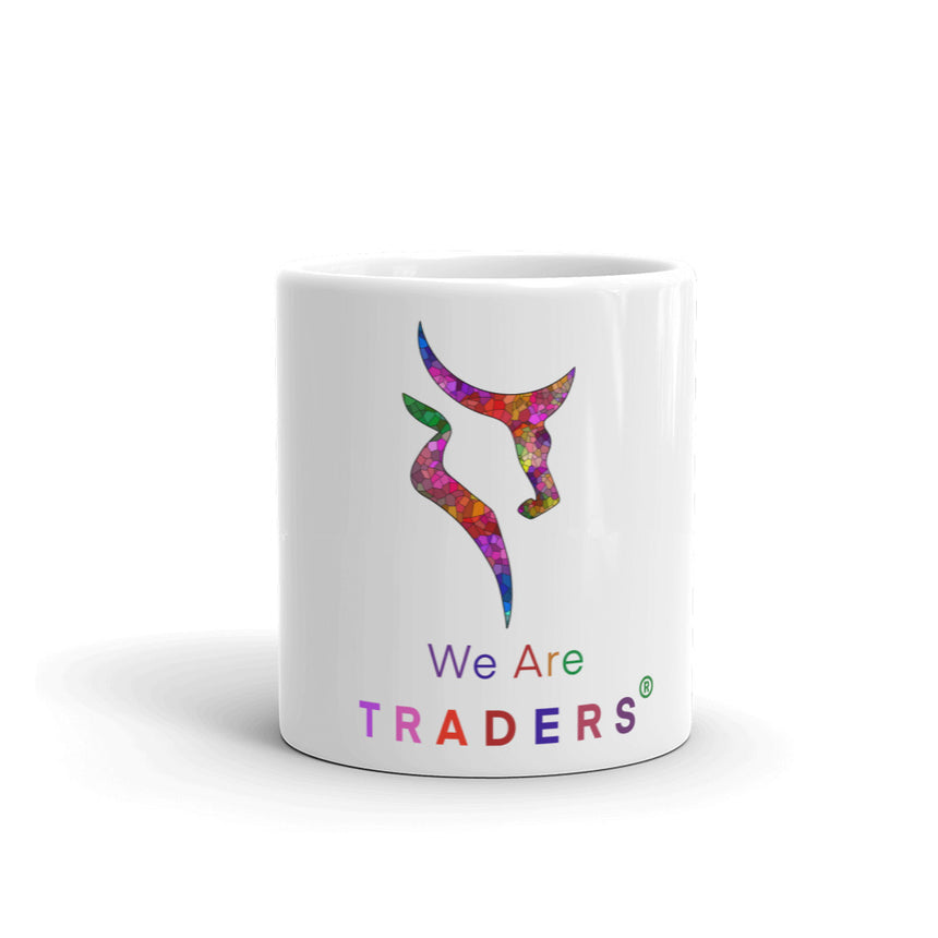 Taza Mosaic Logo blanca brillante - We Are Traders