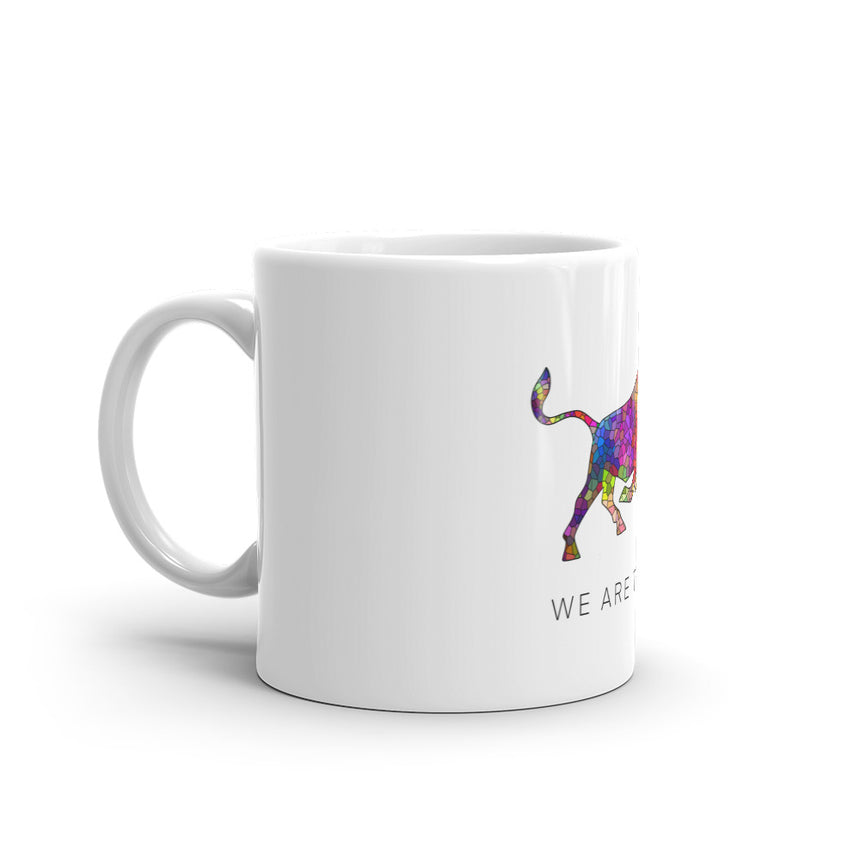 Mosaic Bull white glossy mug